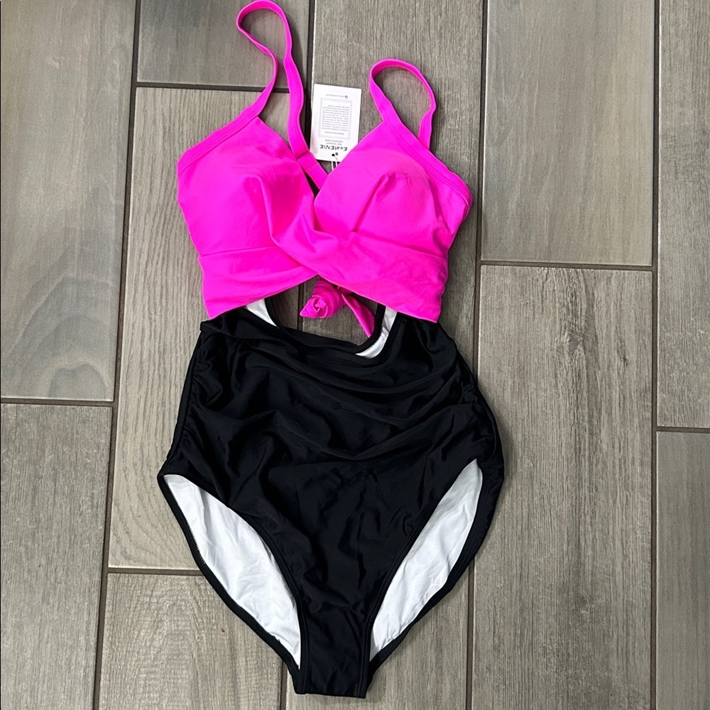 Eomenie Women's One Piece Swimsuits Tummy Control Cutout High Waisted Bathing - Picture 4 of 6